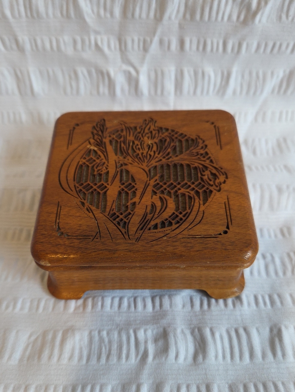 Vintage 1980s Lasercraft Solid American Walnut Music Box - Plays Lara’s Theme